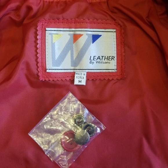 SOLD! Vtg Wilson's Red Leather Moto Jacket/Skirt 8 - Picture 6 of 8